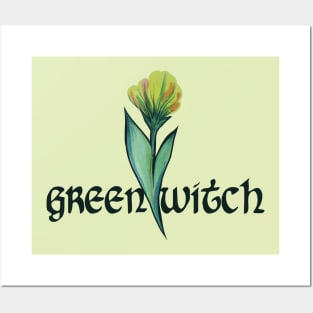 Green Witch Floral Sprout Posters and Art